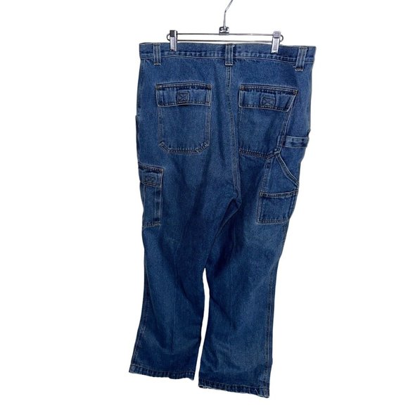 Kodiak Mens Cargo Jeans Size 40 Actual 38 Medium Wash Straight Relaxed Leg - Picture 3 of 6